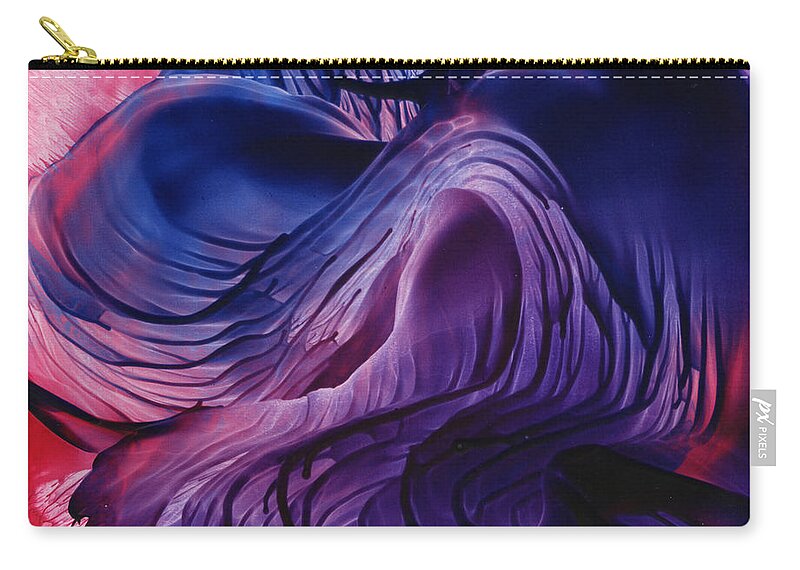 Abstract Zip Pouch featuring the painting Encaustic 826 by Hakon Soreide