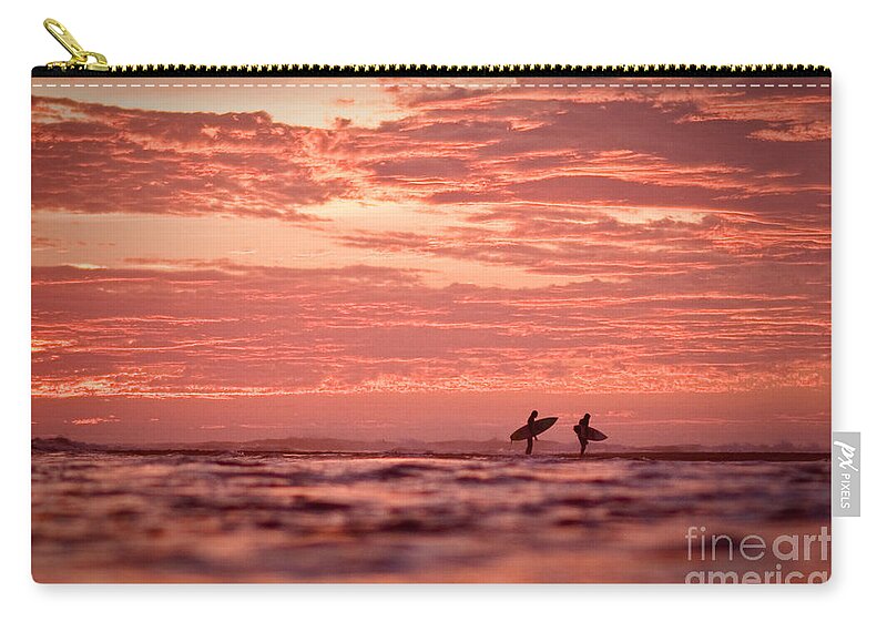 Surfing Zip Pouch featuring the photograph End of A Perfect Day by Paul Topp