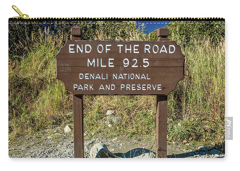 Photography Zip Pouch featuring the photograph End Of The Road Mile 92.5 - Denali by Panoramic Images