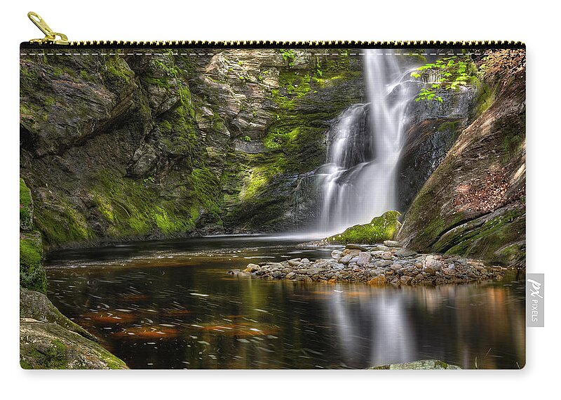 Waterfalls Zip Pouch featuring the photograph Enders Falls by Bill Wakeley