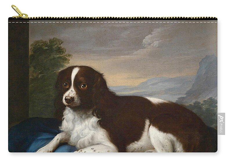 Sawrey Gilpin Zip Pouch featuring the painting English Springer Spaniel on a cushion by Sawrey Gilpin