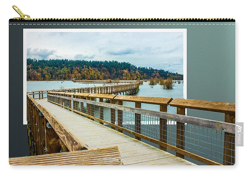 Enter Here Zip Pouch featuring the photograph Landscape - Boardwalk - Enter Here by Barry Jones