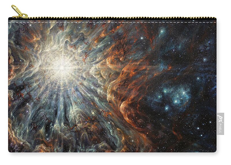 Starburst Zip Pouch featuring the painting Epiphany in Light by Lucy West