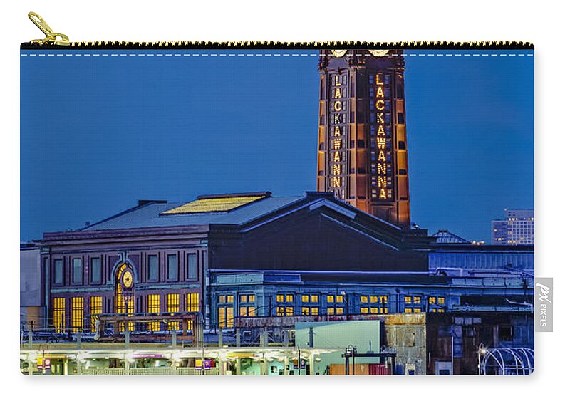 Erie Lackawanna Terminal Carry-all Pouch featuring the photograph Erie Lackawanna Terminal Hoboken by Susan Candelario