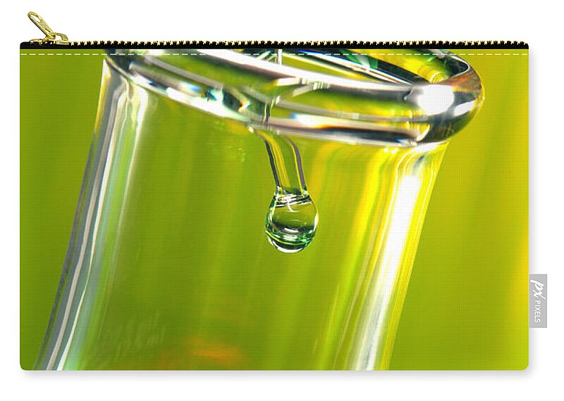 Flask Zip Pouch featuring the photograph Erlenmeyer Flask in Science Research Lab by Science Research Lab