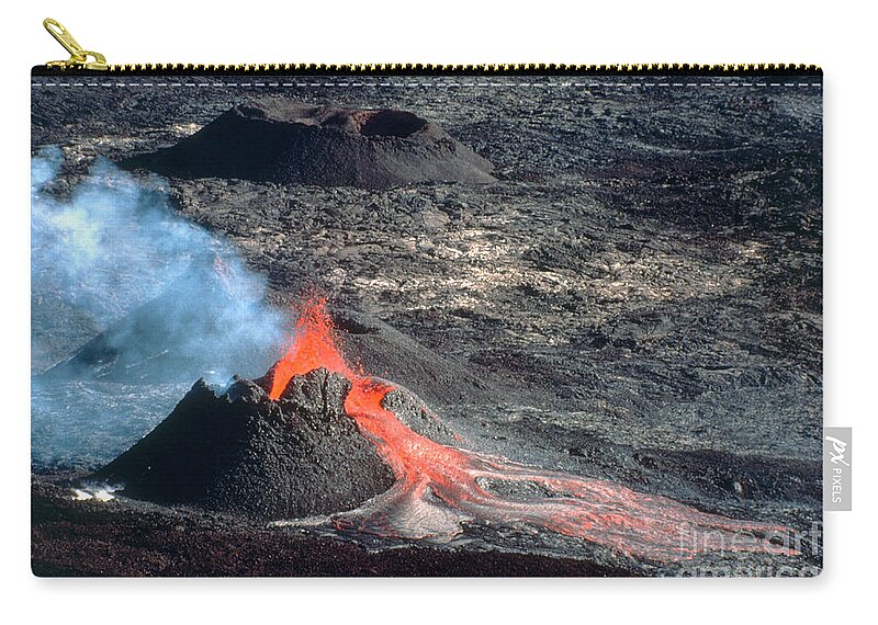 Eruption Cone Zip Pouch featuring the photograph Eruption Cone, La Fournaise by Adam Sylvester