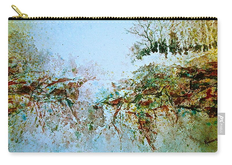 Watercolor Zip Pouch featuring the painting Escarpment by Carolyn Rosenberger