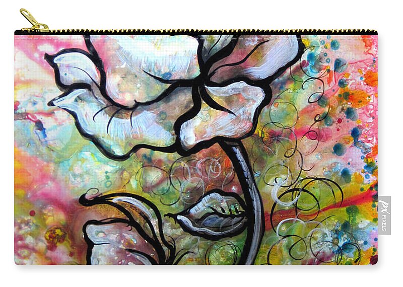 Art Carry-all Pouch featuring the painting Ethereal Rose by Shadia Derbyshire