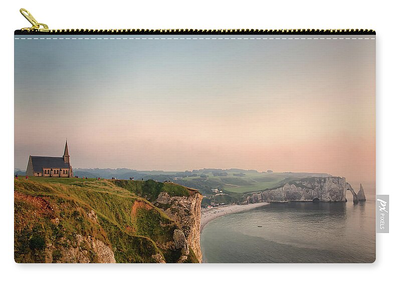 Tranquility Carry-all Pouch featuring the photograph Evening In Etretat by Bettina Lichtenberg