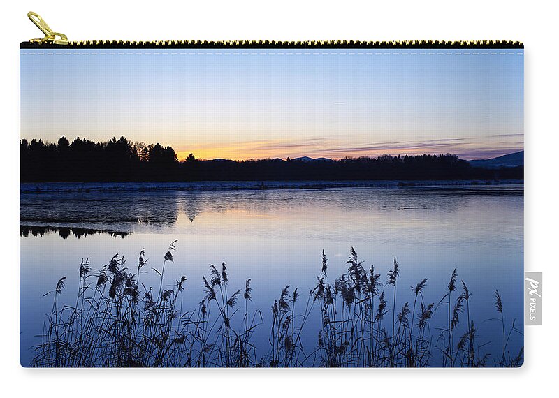 Background Zip Pouch featuring the photograph Evening lake by Ivan Slosar