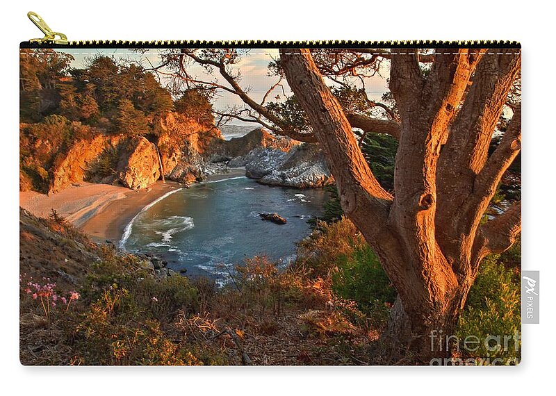 Mcway Falls Zip Pouch featuring the photograph Evening Light At Pfeiffer Burns by Adam Jewell