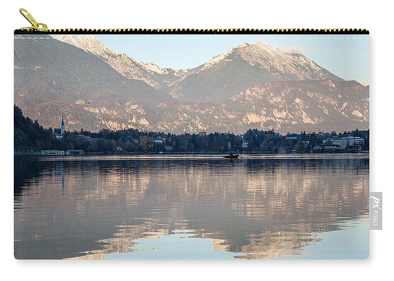 Bled Zip Pouch featuring the photograph Evening over Lake Bled by Ian Middleton
