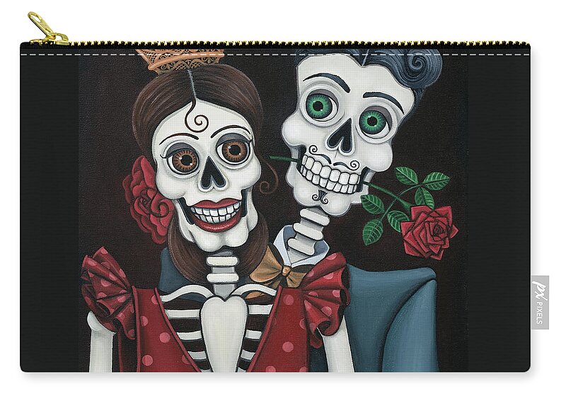 Day Of The Dead Carry-all Pouch featuring the painting Every Juan Loves Carmen by Victoria De Almeida