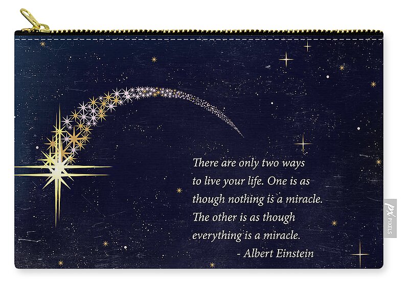 Star Zip Pouch featuring the digital art Everything Is A Miracle by Stella Levi