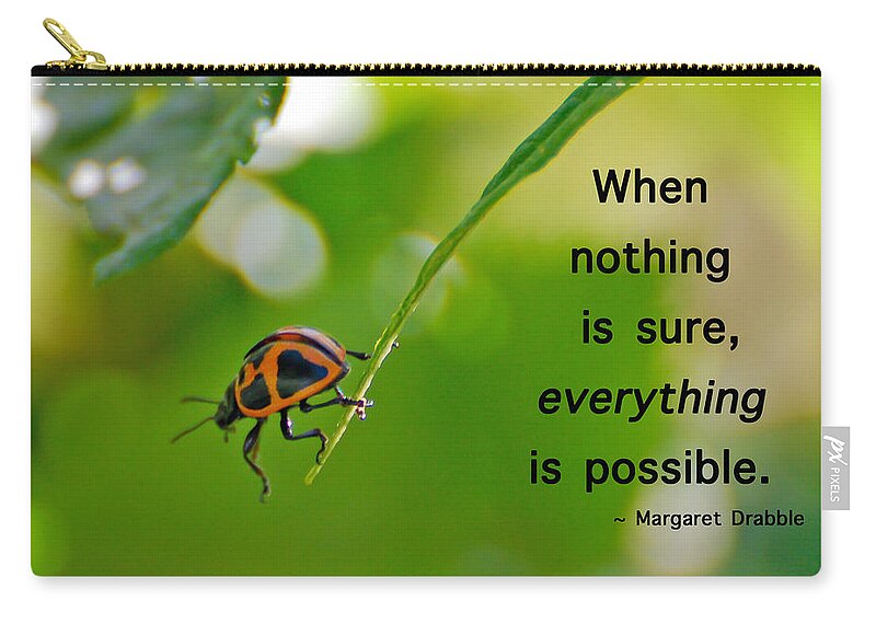 Ladybug Zip Pouch featuring the photograph Everything Is Possible by Kerri Farley