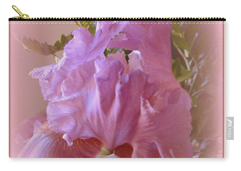 Pink Zip Pouch featuring the photograph Exotic Iris by Kay Novy