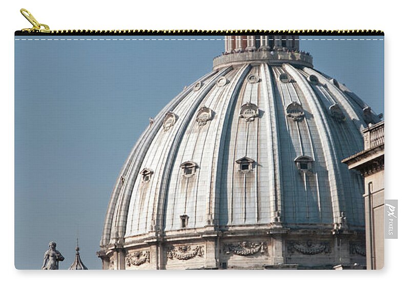 Clear Sky Zip Pouch featuring the photograph Exterior Of The Vatican by Mitch Diamond