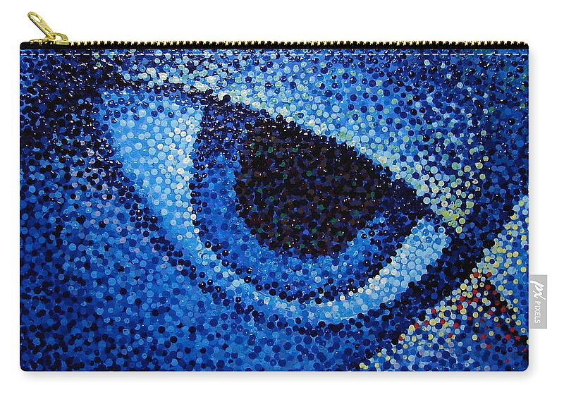 Pointillism Zip Pouch featuring the painting Eye by Alena Nikifarava