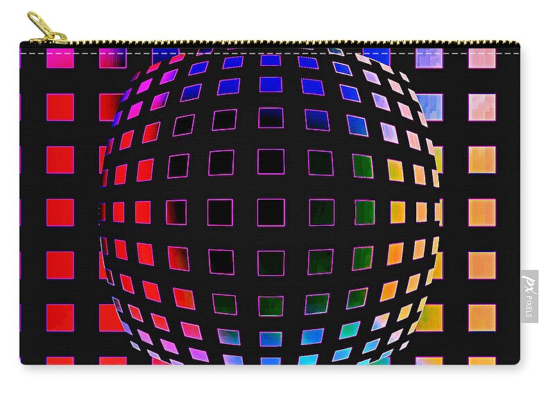 Abstract Zip Pouch featuring the digital art Eye of the TV by Stan Reckard