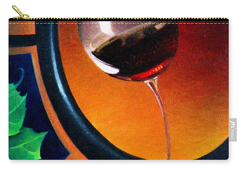 Wine Zip Pouch featuring the painting Eye Spy Something Red by T S Carson
