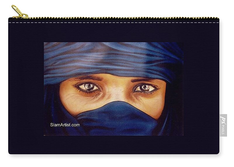 Eyes Zip Pouch featuring the painting Eyes by Sukalya Chearanantana