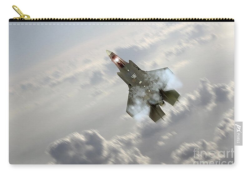 F15 Zip Pouch featuring the digital art F-35 Climb by Airpower Art