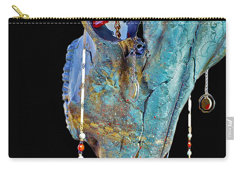  Art Paintings Zip Pouch featuring the mixed media Fabricate by Mayhem Mediums