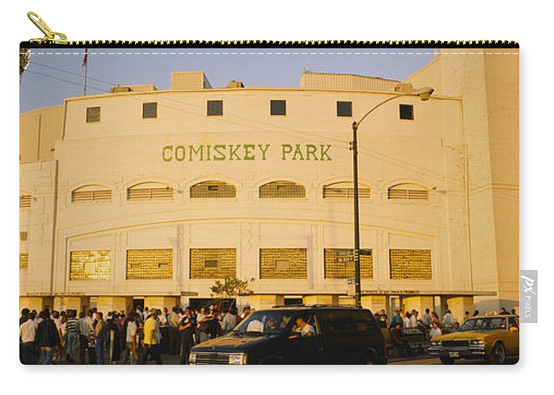 Photography Zip Pouch featuring the photograph Facade Of A Stadium, Old Comiskey Park by Panoramic Images