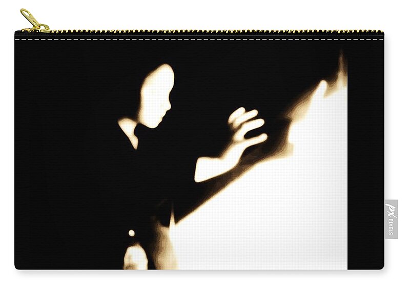 Conceptual Magic Magician Fire Sepia Faceless Black Hands Zip Pouch featuring the photograph Faceless magician by Jessica S