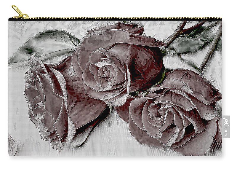 Roses Zip Pouch featuring the photograph Faded Love by Bonnie Willis