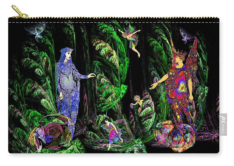 Fairy Zip Pouch featuring the digital art Faery Forest by Lisa Yount