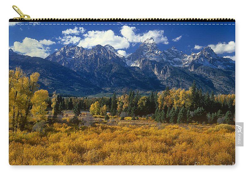 Dave Welling Zip Pouch featuring the photograph Fall Color Tetons Blacktail Ponds Grand Tetons Nationa by Dave Welling