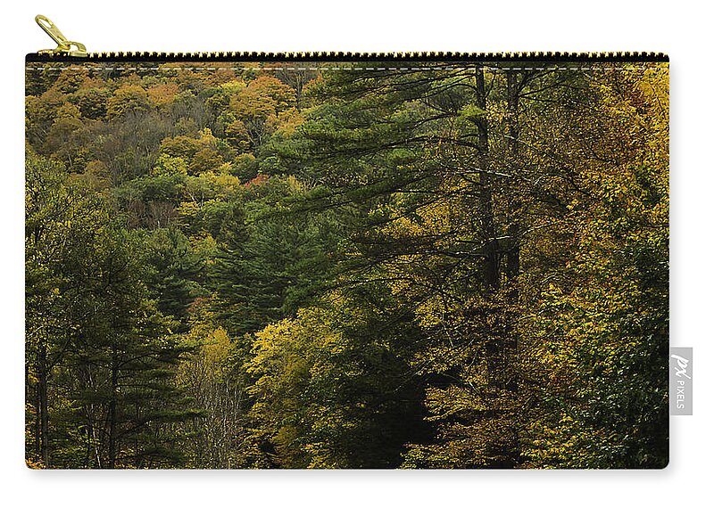 Mohawk Trail Zip Pouch featuring the photograph Fall Colors on Mohawk Trail near Charlemont by Jatin Thakkar