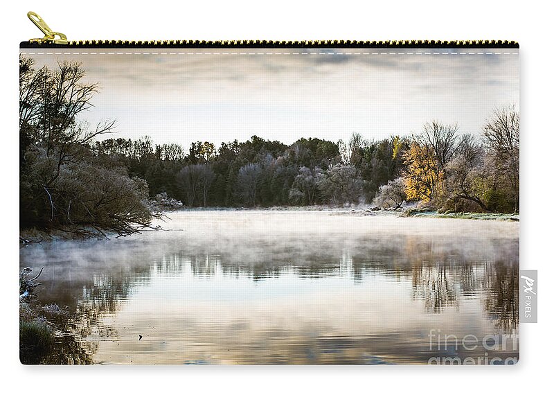 River Carry-all Pouch featuring the photograph Fall scene on the Mississippi by Cheryl Baxter