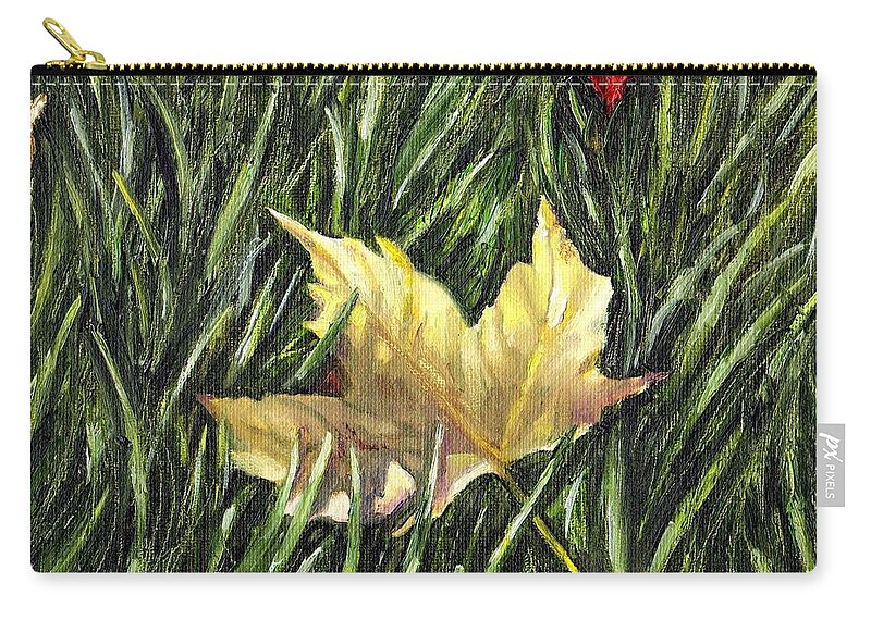 Fall Zip Pouch featuring the painting Fallen from Grace by Shana Rowe Jackson