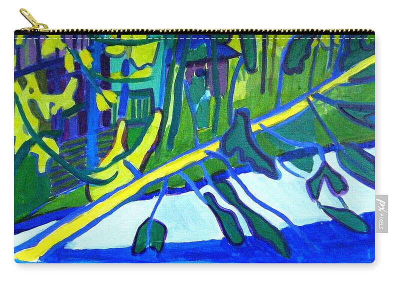 Lake Zip Pouch featuring the painting Fallen Pine at Massapoag Lake by Debra Bretton Robinson
