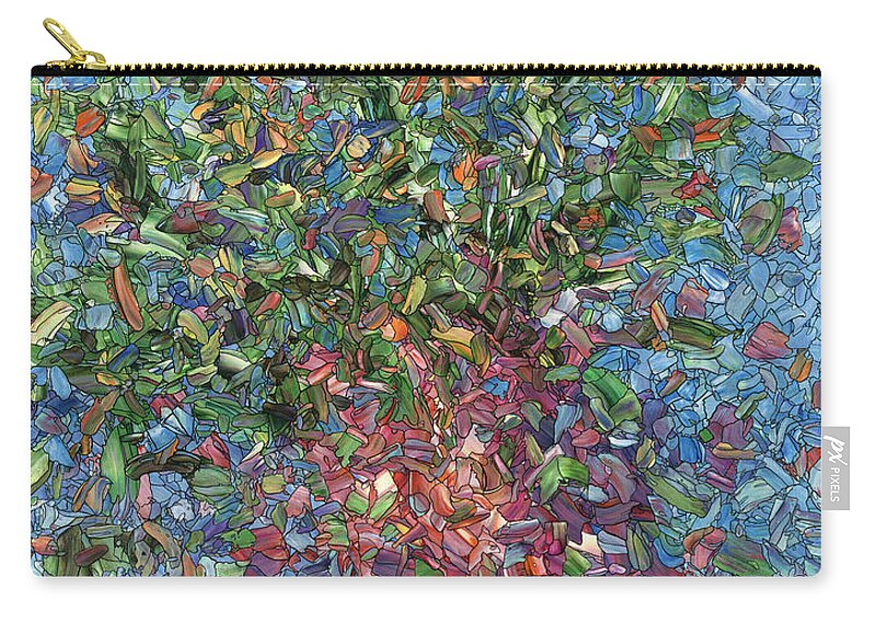 Flowers Zip Pouch featuring the painting Falling Flowers by James W Johnson