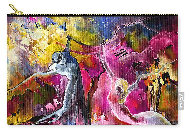 Fantascape Zip Pouch featuring the painting Falling in Love by Miki De Goodaboom