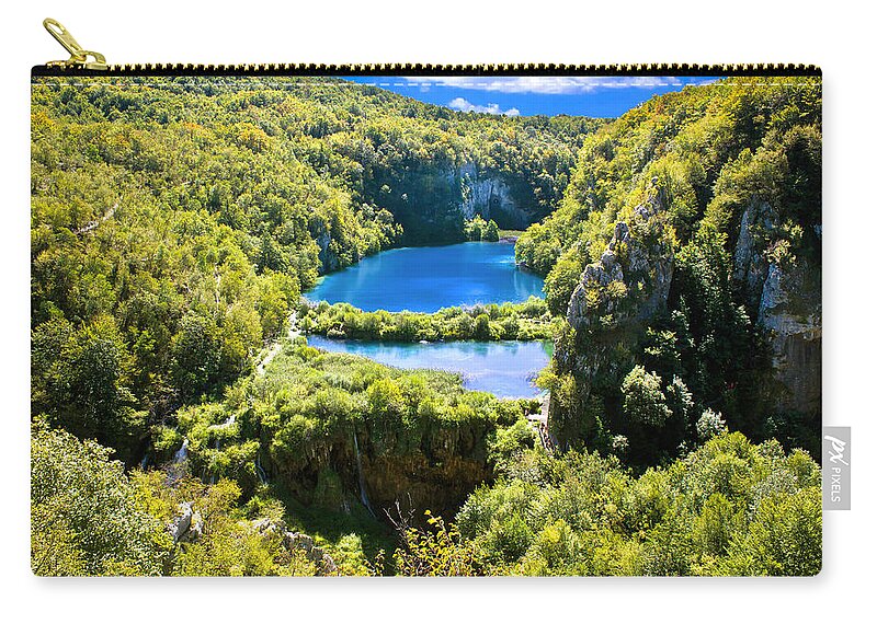 Croatia Zip Pouch featuring the photograph Falling lakes of Plitvice National park by Brch Photography