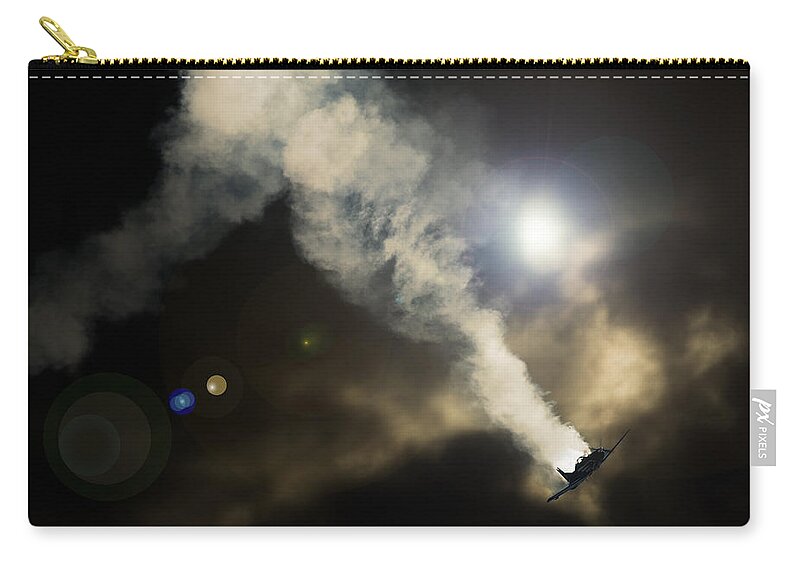 Pilatus Pc7 Zip Pouch featuring the photograph Falling Smoke by Paul Job