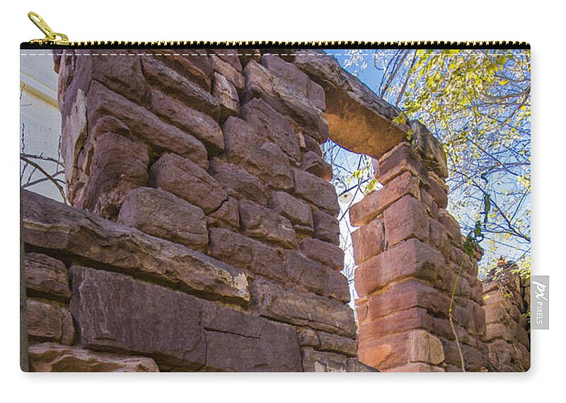 Abandoned Zip Pouch featuring the photograph Falling Wall Jerome by Scott Campbell