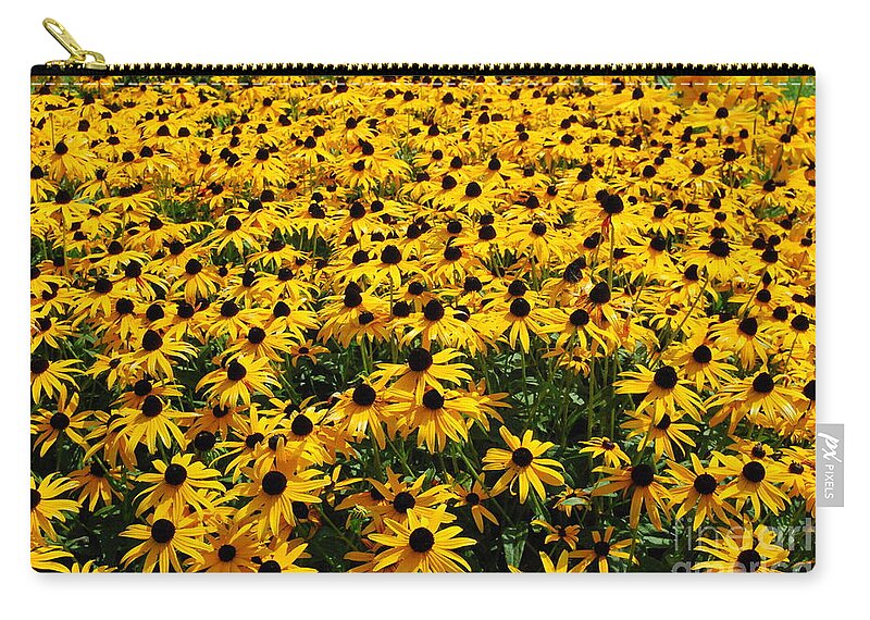 Field Of Yellow Flowers Zip Pouch featuring the photograph Far as The Eye Can See by Eunice Miller