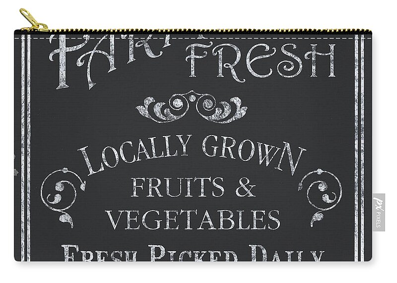 Farmer Zip Pouch featuring the painting Farm Fresh Sign by Debbie DeWitt