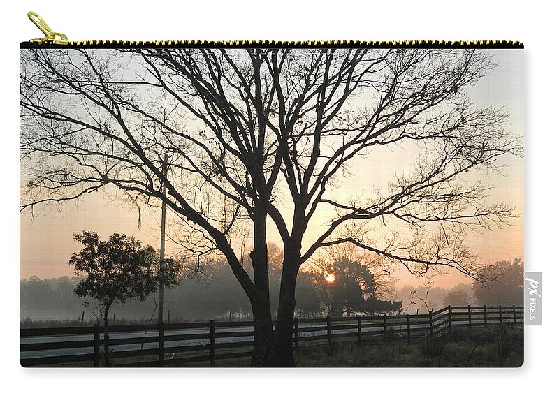 Sunrise Zip Pouch featuring the photograph Farm Sunrise by George Pedro