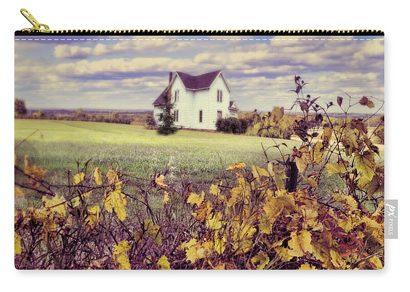 Grapevines Zip Pouch featuring the photograph Farmhouse and Grapevines by Jill Battaglia