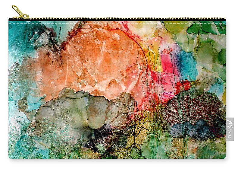 Ocean Zip Pouch featuring the painting Fathoms by Susan Kubes