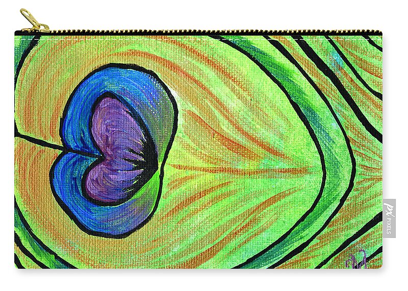  Zip Pouch featuring the painting Feather by Meganne Peck