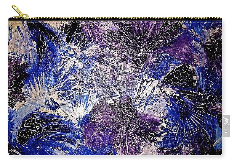 Painting Acrylics Prints Zip Pouch featuring the painting Feathers In The Wind by Monique Wegmueller