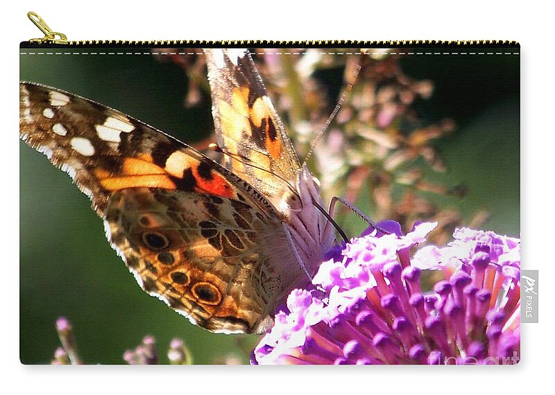 Butterfly Zip Pouch featuring the photograph Painted Lady Moth/Butterfly Gift Ideas by Eunice Miller