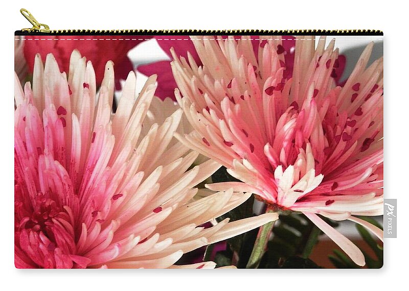 Feel The Love Card Of Blooming Zip Pouch featuring the photograph Feel the Heart Felt Love by Belinda Lee